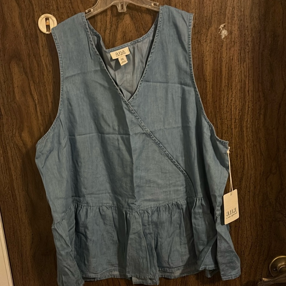 NWT A.N.A denim sleeveless shirt